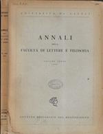 Università di Napoli Annali della facoltà di lettere e filosofia Volume terzo