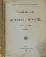 Popolazione. Movimento dello stato civile. Anno XX, 1881. 3voll.
