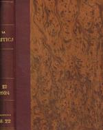 La critica. Rivista di letteratura, storia e filosofia. Volume XXII, seconda serie, 1924