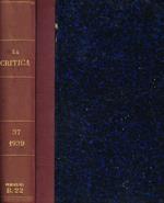La critica. Rivista di letteratura, storia e filosofia. Volume XXXVII, quarta serie, 1939