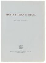 RIVISTA STORICA ITALIANA 1965. Anno LXXVII - Fascicolo IV