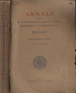 Annali della R. Università degli Studi Economici e Commerciali di Trieste Vol. IX (1937-38) Manlio Udina, diretti da