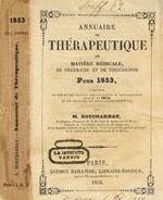Annuaire de therapeutique de matiere medicale de pharmacie et de toxicologie pour 1853 M.Bouchardat