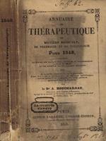 Annuaire de therapeutique de matiere medicale de pharmacie et de toxicologie pour 1848 Dr.A.Bouchardat