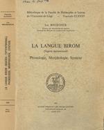 La langue birom (nigeria-septentrional). Phonologie, morphologie, syntaxe Luc Bouquiaux