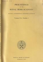 Proceedings of the Royal Irish Academy section A- Mathematical and Physical Sciences Vol 95 n. 1