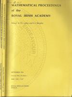 Proceedings of the Royal Irish Academy section A- Mathematical and Physical Sciences Vol 98 dal n. 1 al n. 2 T.J.Laffrey- G.J. Murphy