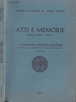 Società Savonese di Storia Patria atti e memorie nuova serie Vol. V