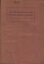 Atti della Società Lombarda di Scienze Mediche e Biologiche Anno 1918 Vol. VII- fasc. unico