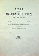 Atti della Accademia delle scienze di Ferrara: volume 26: fascicolo primo: anno accademico CXXCVI (1948-49)