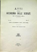 Atti della Accademia delle scienze di Ferrara: volume 15: fascicolo secondo: anno accademico CXXV (1947-48)