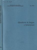 Quaderni di lingue e letterature N. 26 2001