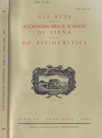 Gli atti dell'Accademia delle scienze di Siena detta De' Fisiocritici serie XV tomo XXIII 2004