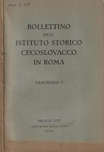 Bollettino del l'istituto storico cecoslovacco in Roma fascicolo I 1937