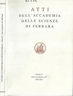 Atti dell'Accademia delle scienze di Ferrara volume 87 anno accademico 187 2009-2010