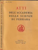 Atti dell'Accademia delle scienze di Ferrara volume 60-61 anni accademici 160-161 1982-83, 1983-84