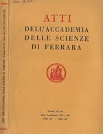 Atti dell'Accademia delle scienze di Ferrara volume 58-59 anni accademici 158-159 1980-81, 1981-82