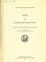 Atti della accademia delle scienze di Torino. II, Classe di scienze morali storiche e filologiche, vol.125, 1991