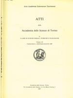 Atti della accademia delle scienze di Torino. II, Classe di scienze morali storiche e filologiche, vol.121, 1987