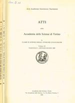 Atti della accademia delle scienze di Torino. II, Classe di scienze morali storiche e filologiche, vol.123, 1989