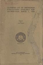 Classified list of Smithsonian Publications available for distribution, march 1, 1924