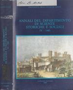Università degli studi di Lecce annali del dipartimento di scienze storiche e sociali IV 1985