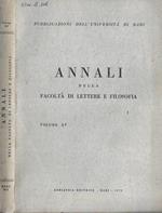 Pubblicazioni dell'Università di Bari annali della Facoltà di lettere e filosofia Volume XV 1972