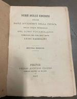 Serie delle edizioni citate dagli accademici della crusca nelle cinque impressioni del loro vocabolario