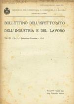 Bollettino dell'ispettorato dell'industria e del lavoro. Vol.IX, fasc.9-12, settembre-dicembre 1918