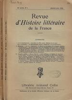 Revue d'Histoire litteraire de la France Anno 1939