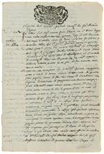 MANOSCRITTO: ATTO NOTARILE - Chieri 1762.