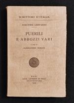 Scrittori d'Italia - Puerili e Abbozzi Vari - G. Leopardi - Laterza - 1924