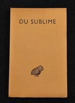 Du Sublime - H. Lebègue - Les Belles Lettres - 1939