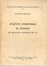 Statuti Comunali di Triora del secolo XIV, riformati nel XVI