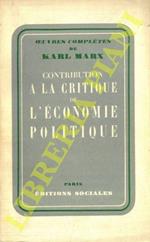 Contribution à la critique de l'économie politique