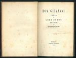 Don Giovanni. Poema di Lord Byron ridotto in ottava rima