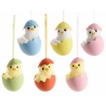 12x Uovo con Pulcini Pasquali da Appendere Decorazione per Casa e Negozi Idea Regalo Bambini Set 18 Addobbi per Pasqua