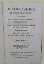 Dissertazione Di Melchiorre Gioja Sul Problema Dell'Amministrazione Generale Della Lombardia...