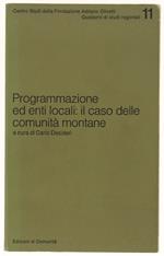 Programmazione Ed Enti Locali: Il Caso Delle Comunita' Montane