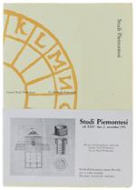 STUDI PIEMONTESI. Vol. XXiV - 1995, fasc.2. [come nuovo]