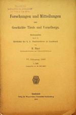 Forschungen und Mitteilungen zur Geschichte Tirols und Vorarlbergs: VI. Jahrgang 1909: 3. Heft