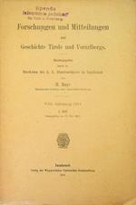 Forschungen und Mitteilungen zur Geschichte Tirols und Vorarlbergs: VIII. Jahrgang 1911: 2. Heft