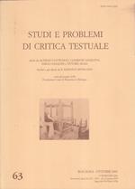 Studi E Problemi Di Critica Testuale N.63
