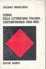 Storia Letteratura Italiana Contemporanea