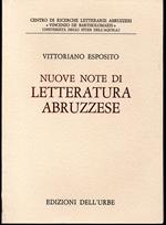 Nuove note di letteratura abruzzese