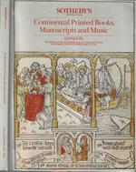 Continental printed books, manuscripts and music