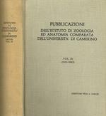 Pubblicazioni dell'istituto di zoologia ed anatomia comparata dell'università di Camerino Vol.III (1961-1963)