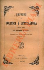 Lettere di politica e letteratura. Precedute da un discorso sulle rivoluzioni, del medesimo autore