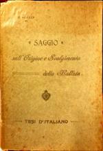 Saggio sull’Origine e Svolgimento della Ballata