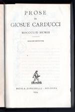 Prose di Giosue Carducci 1859 - 1903